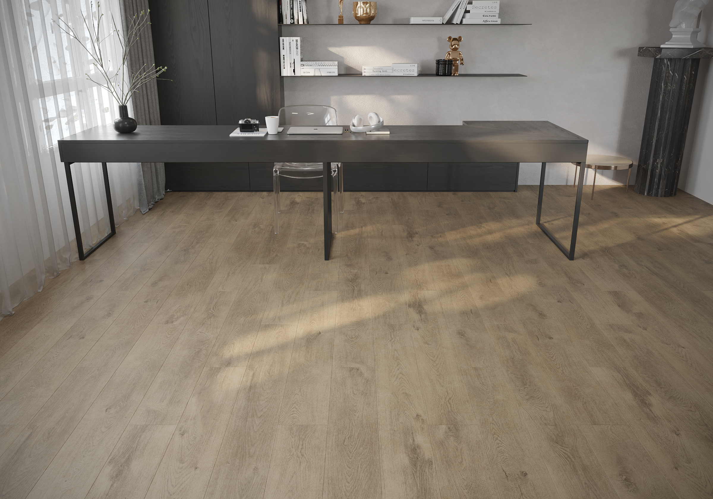 Кварцвиниловый SPC ламинат Art East Art Stone Дуб Бристоль 104-ASP 1220×181×6 фото в интерьере